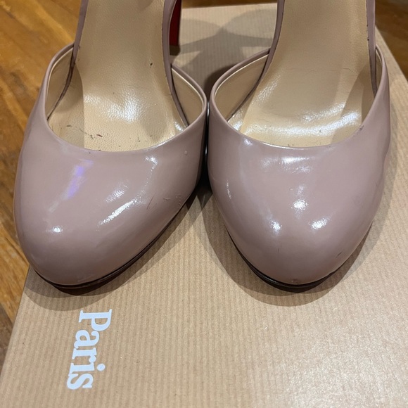 Christian Louboutin Picador 100 Patent Leather Slingback in Nude - Picture 6 of 10